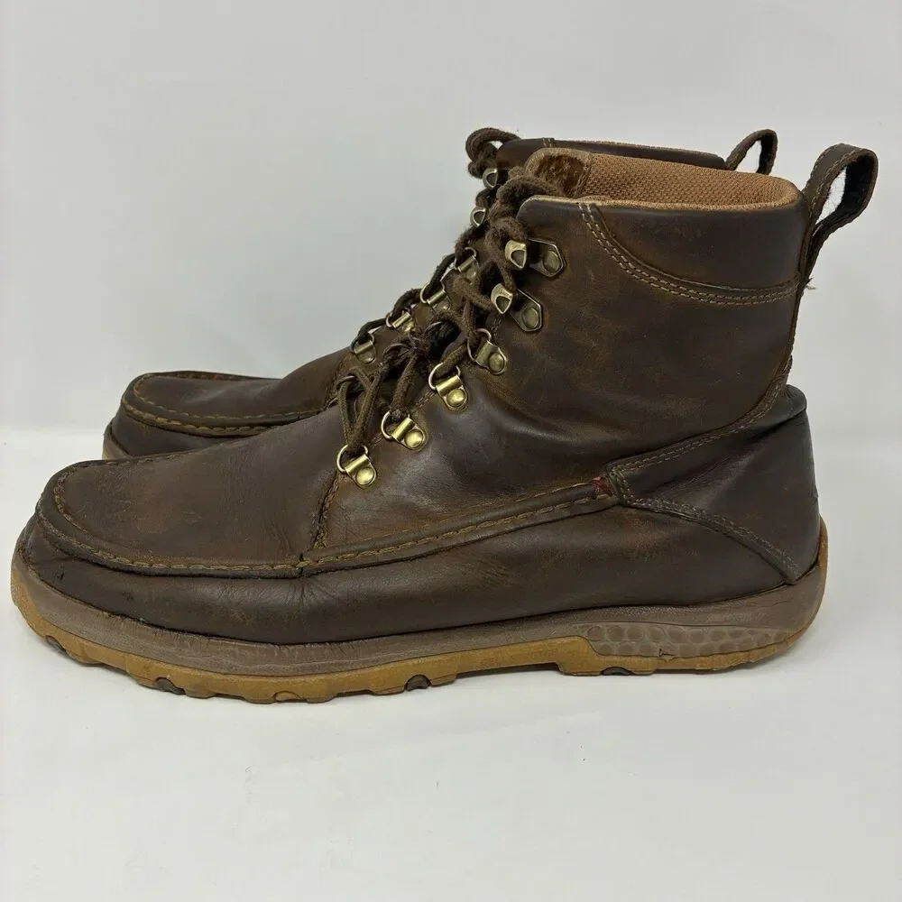 Twisted X Men's MXC0011 Brown Leather Moc Toe Work Boots Size 10 M CellStretch